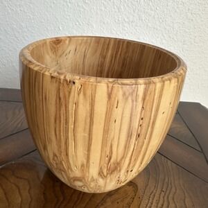 Vintage Hand Turned Wood Bowl  5.25 Inch Artisan Signed JT #11 2000 Spalted